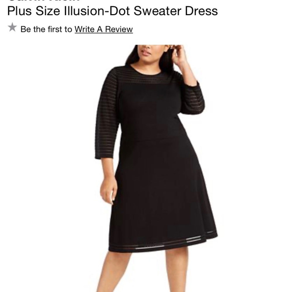 Calvin Klein Plus Size Illusion-Dot Sweater Dress
